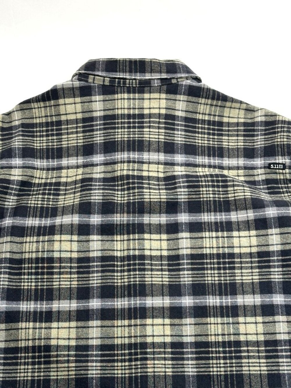 5.11 Tactical Mens Plaid Button Up Flannel Shirt XL Gray Tan Long Sleeve Outdoor - Picture 14 of 16